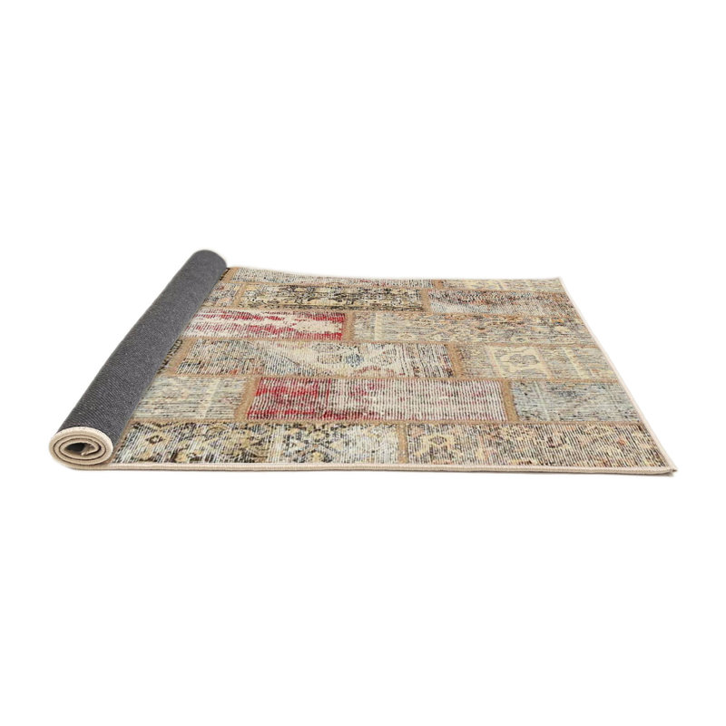 Tapis contemporain ivoire / gris clair, Rond 4 pi