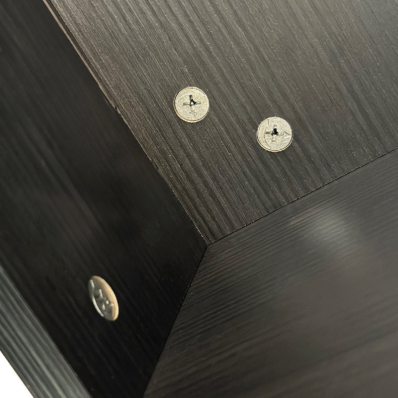 Table basse hexagonale en bois Otera avec espace de rangement., Noir / brun, H 5,31 po x L 26,77 po x P 23,62 po