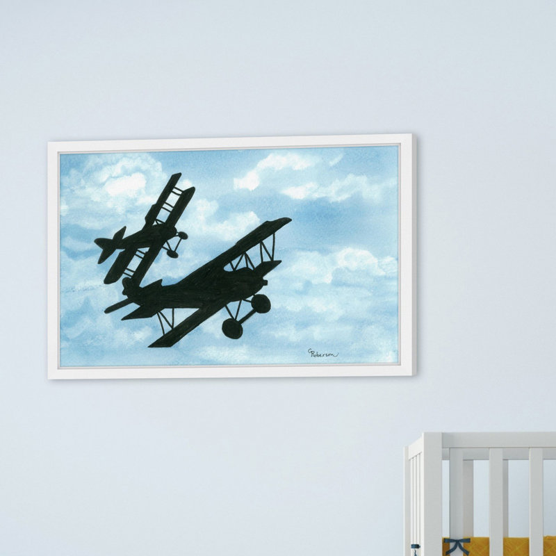 «Biplanes in a Summer Sky», reproduction encadrée, H 12 po x l 18 po x P 1,5 po