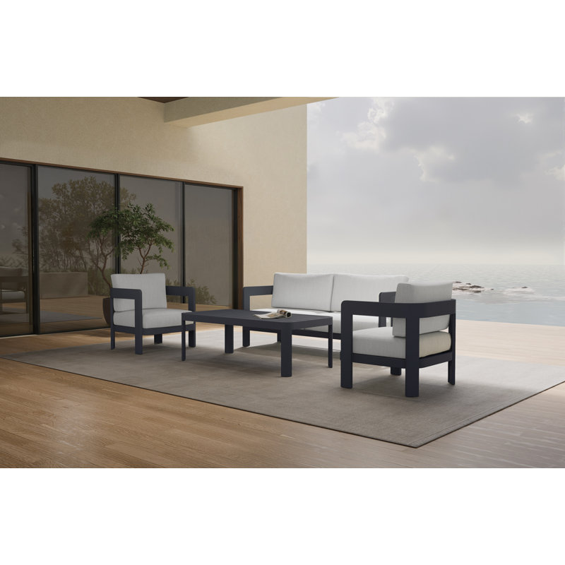 Ensemble de conversion de patio 4 pièces avec coussins beiges 4 pièces