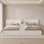 Ensemble de 2 cadres de lit plateforme simple avec bureau de rangement réglable, tablette flexible, lit de rangement pour chambre d'enfant, blanc-133657842