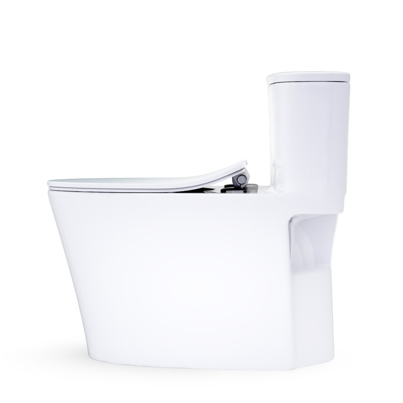 TOTO Aurora One-Piece Elongated 1.28 GPF WASHLET+ and Auto Flush Ready Universal Height Toilet with CEFIONTECT and SS234 SoftClose Seat, Cotton White - MS686234CEFG#01