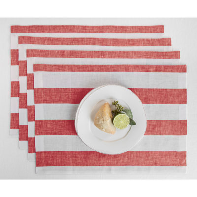 Cabana Stripe - 100% Pure Linen Placemats