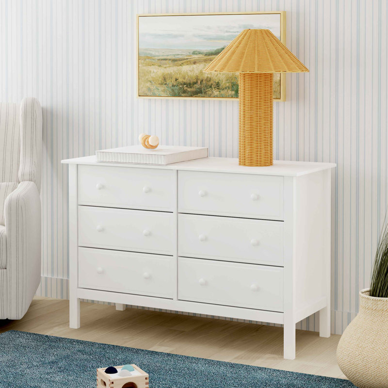 Jayden 6 Drawer 48" W Double Dresser, White