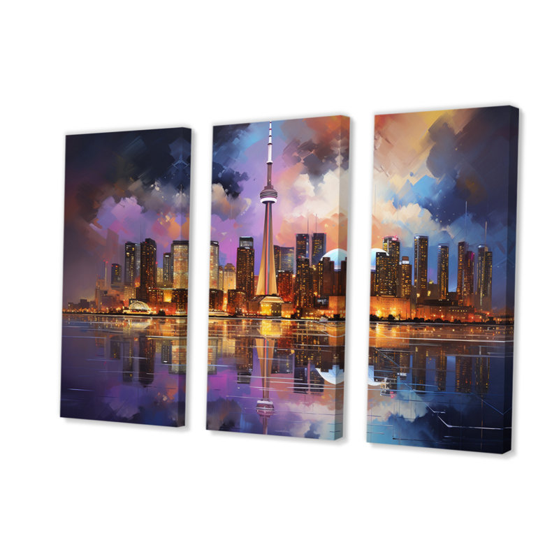 Canada Toronto Toronto II, impressions sur toile 3 pièces, H 40 po x l 60 po x P 1 po