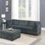 Ensemble de canapé modulaire en chenille gris 7 pièces