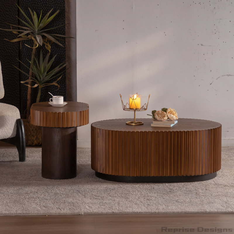 Ensemble de 2 tables basses gigognes rondes