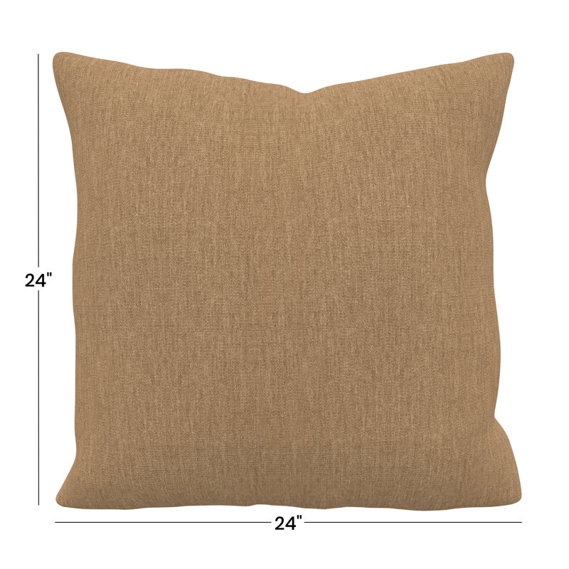 Gabi Sunbrella® Indoor/Outdoor Throw Pillow, Square 24", Canvas Heather Beige Sunbrella® Canvas