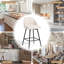 Ensemble de 4 tabourets de bar pivotants à hauteur de comptoir avec dossier et pieds en métal - Beige-1295821947