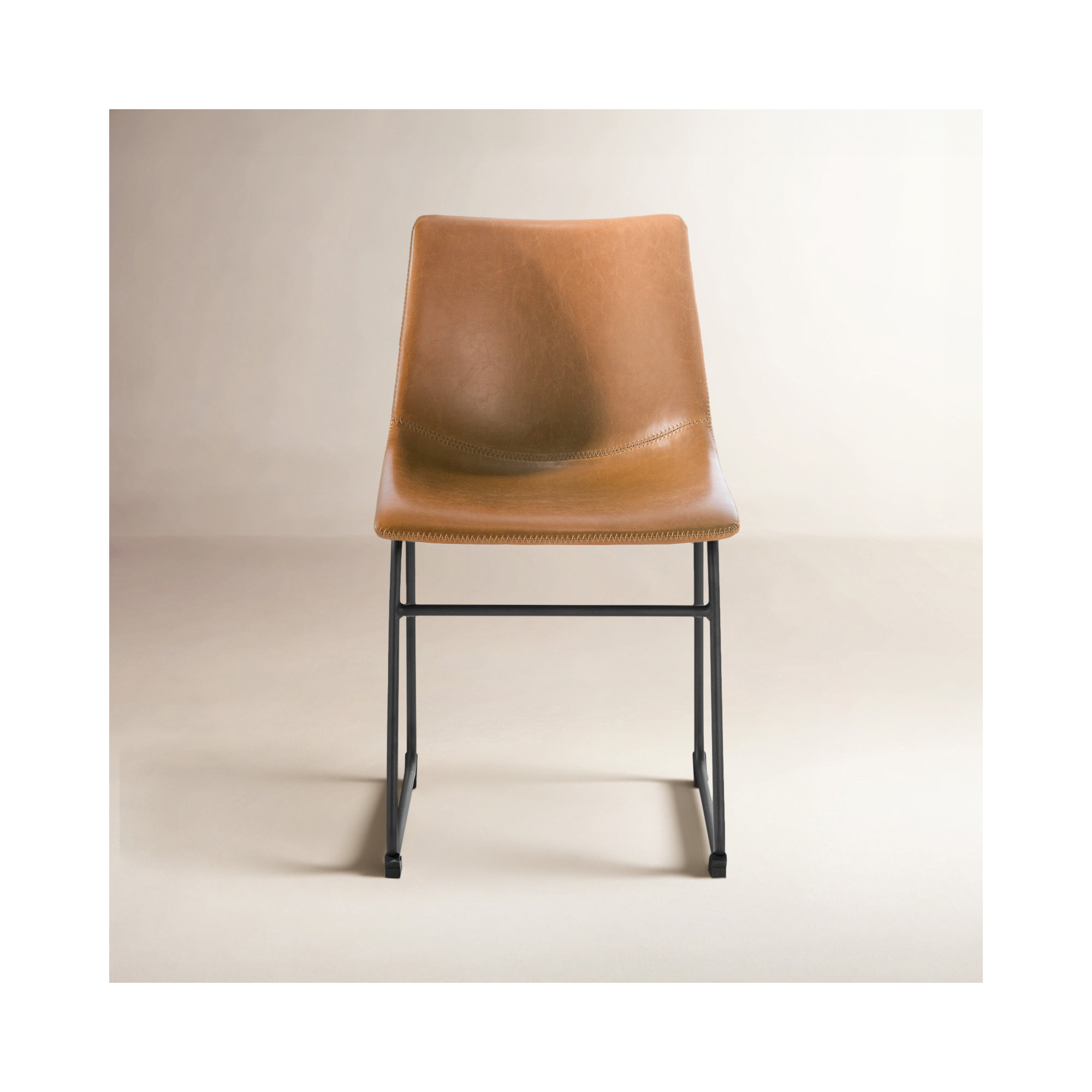Bela Dining Chair, Tan Faux Leather