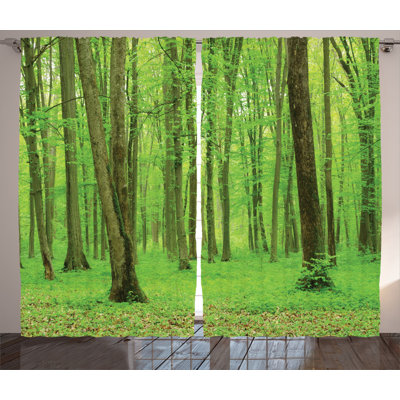 Forest Semi-Sheer Rod Pocket Curtain Panels