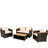 Lilyan 4 Piece Outdoor Rattan Sofa Seating Group with Cushions-1132611858