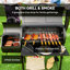 Barbecue au charbon de bois avec barbecue à fumoir décalé, noir