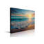 Beach Sunset Wall Art Canvas Framed Painting Golden Sunlight Over Turquoise Ocean Waves Sandy Shore Coastal Wall Decor Artwork for Living Room Bedroom Office 12x16 Inches