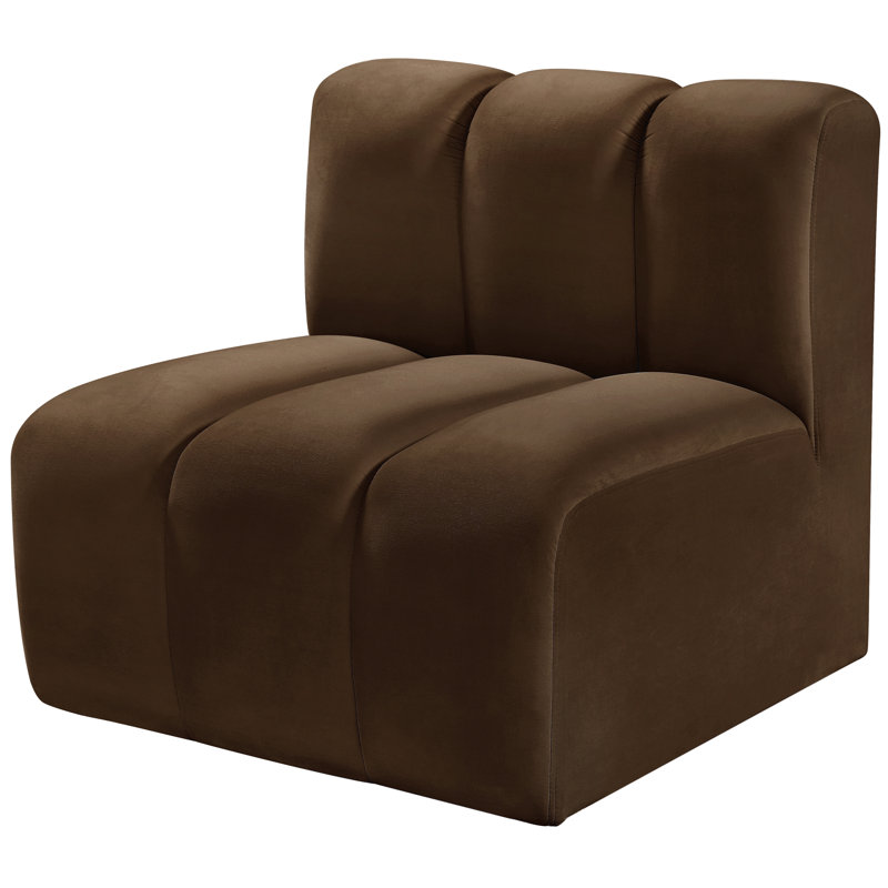 Hiplita Velvet Side Chair, Brown Velvet