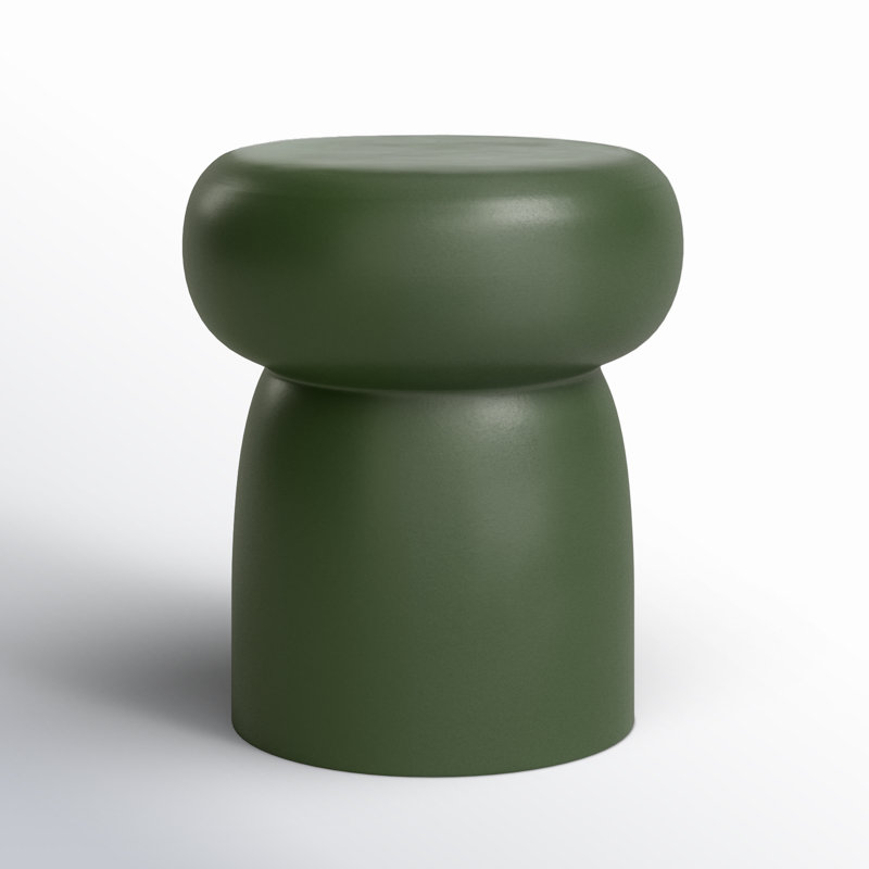 Bentham Ceramic Round End Table, Moss Green