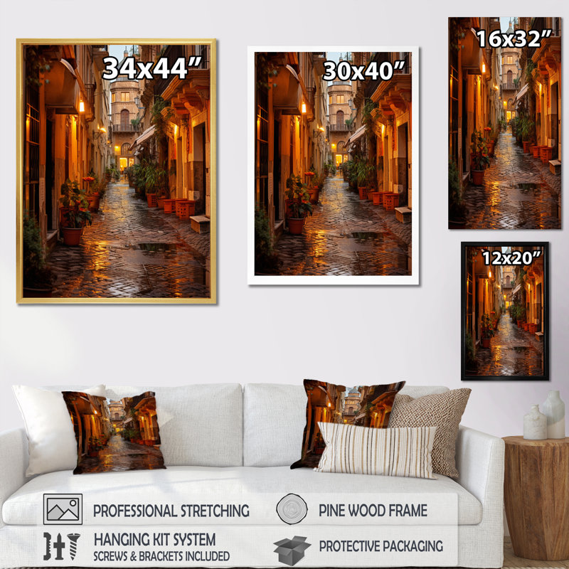 «Maighdiln Italy Eternary City Whispers», art mural pour le salon en Italie, H 32 po x l 16 po x P 1 po, Toile tendue