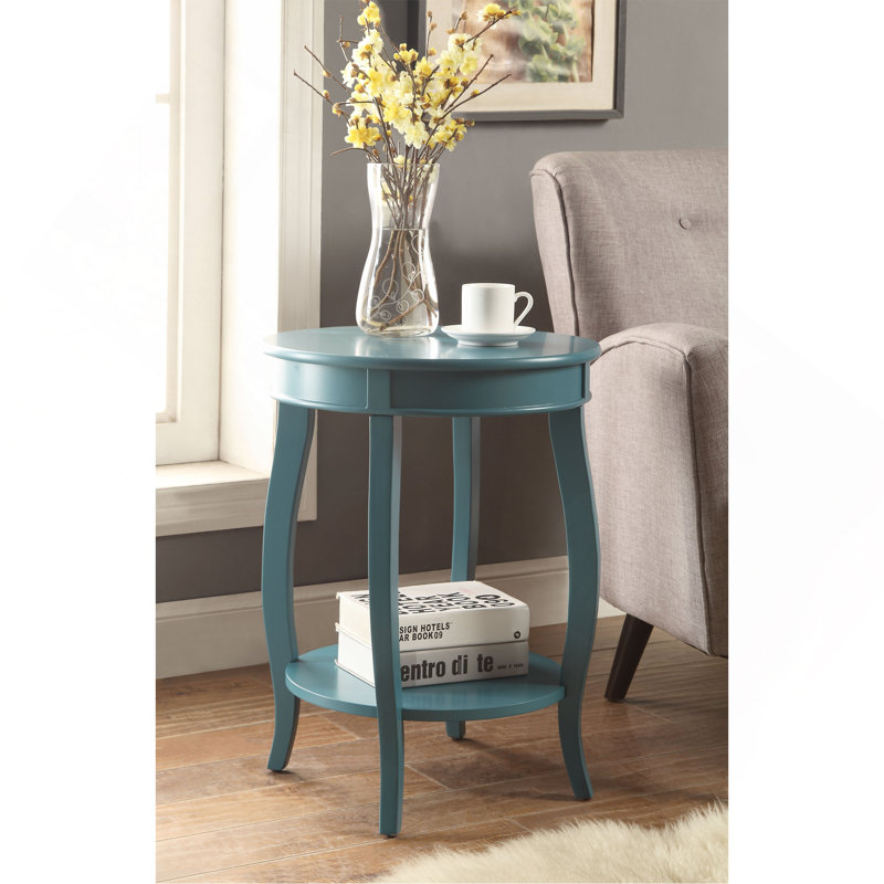 Aberta Finish Accent Table, Teal
