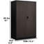 Tablette réglable pliante avec portes verrouillables, armoire en acier noir pour bureau à domicile, garage, étagère de classement en tube d'acier massif, noire, facile à assembler, porte à ressort et-464683264