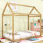 Twin Size Wooden House Bed with Roof-1284652045