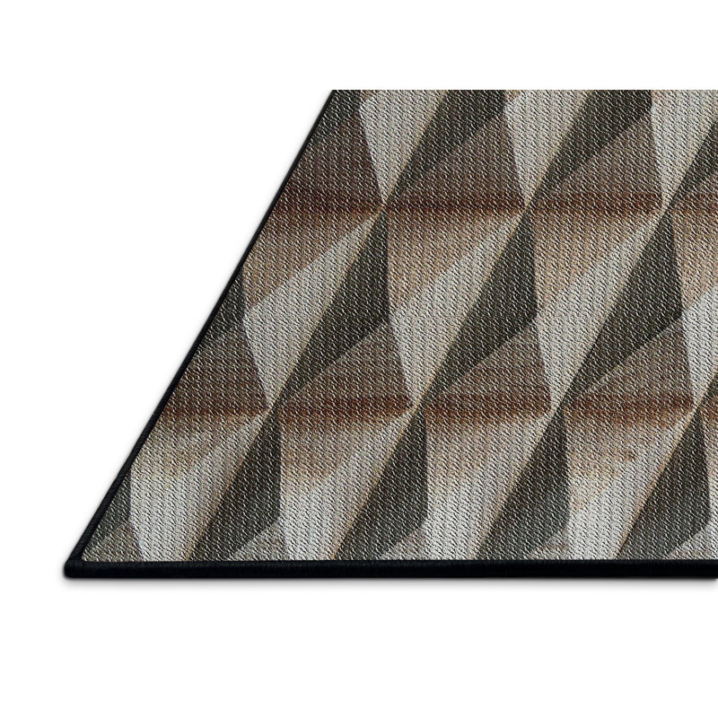 Tapis brun/gris à motifs, Rectangle 5 pi x 8 pi