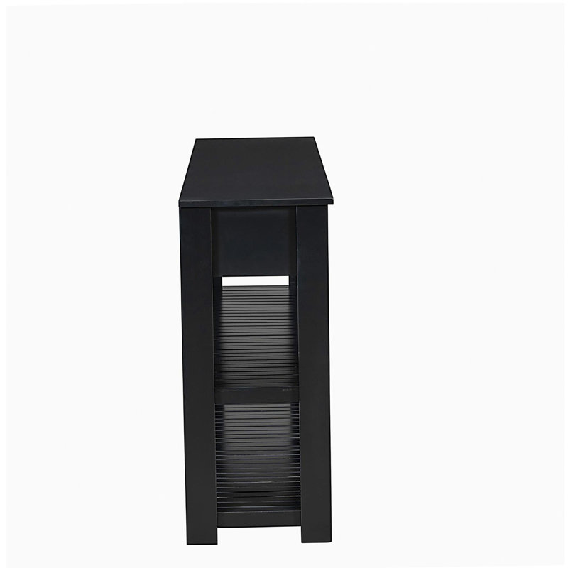 Élégante console avec 4 tiroirs et 2 tablettes, idéale pour les vestibules et les salons.