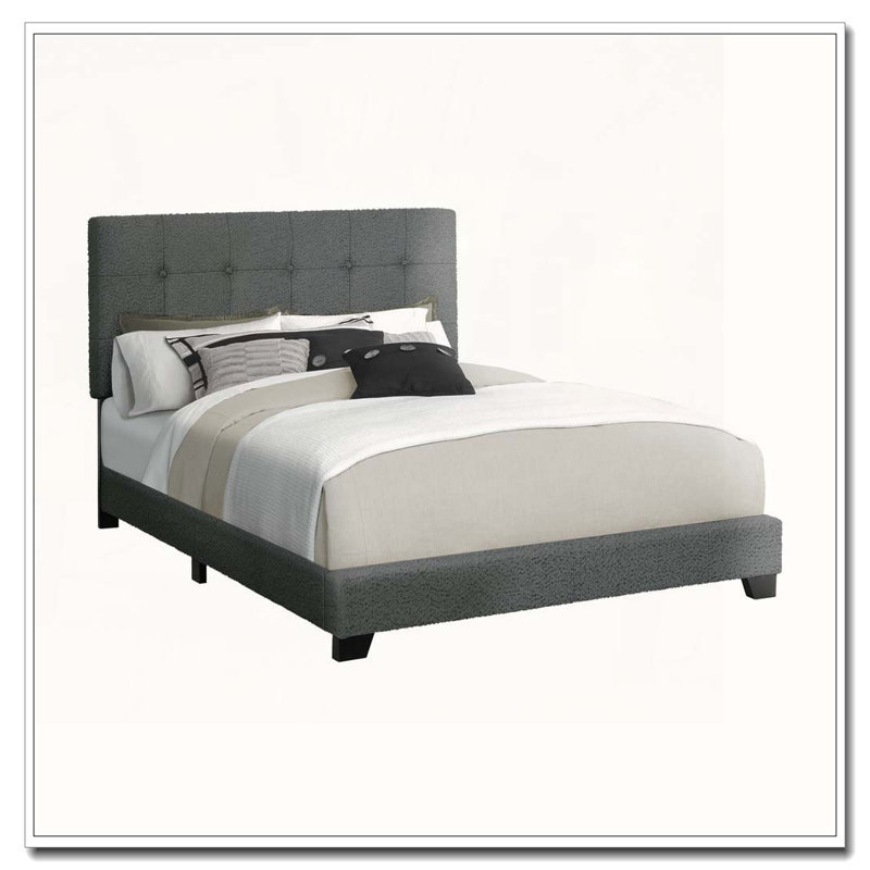 Boucle Upholstered Platform Bed