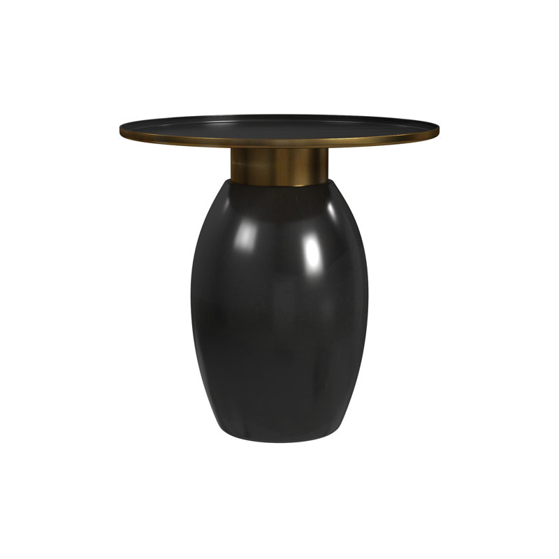 Shelia Black Enamel Side Table