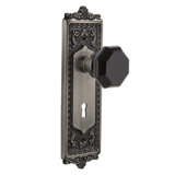 Egg & Dart Plate with Decorative Keyhole and Waldorf Black Door Knob