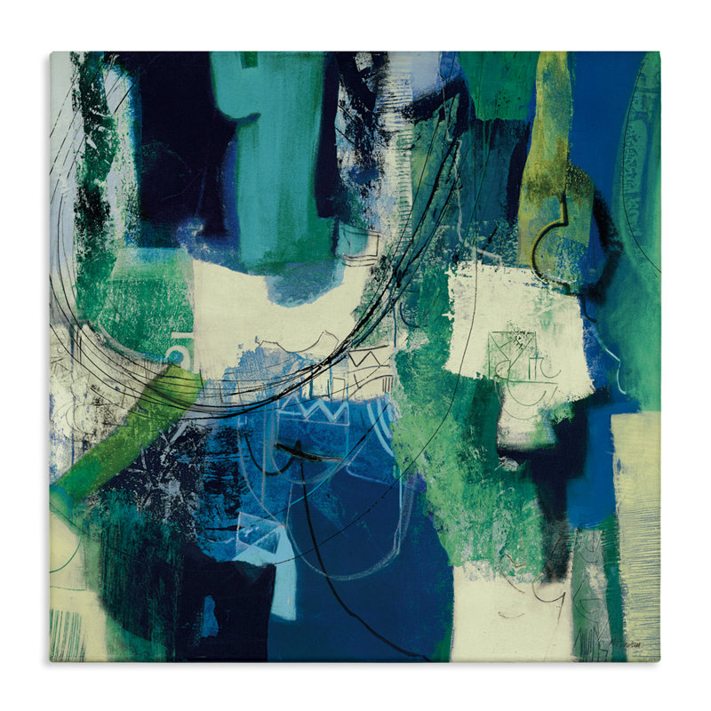 Toile abstraite Essenza Cool Tone, design par Maurizio Piovan, H 17 po x l 17 po