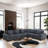 123“ 6-Piece Premium Corduroy Fabric Reversible Living Room Modular Sectional Sofa-1858633385