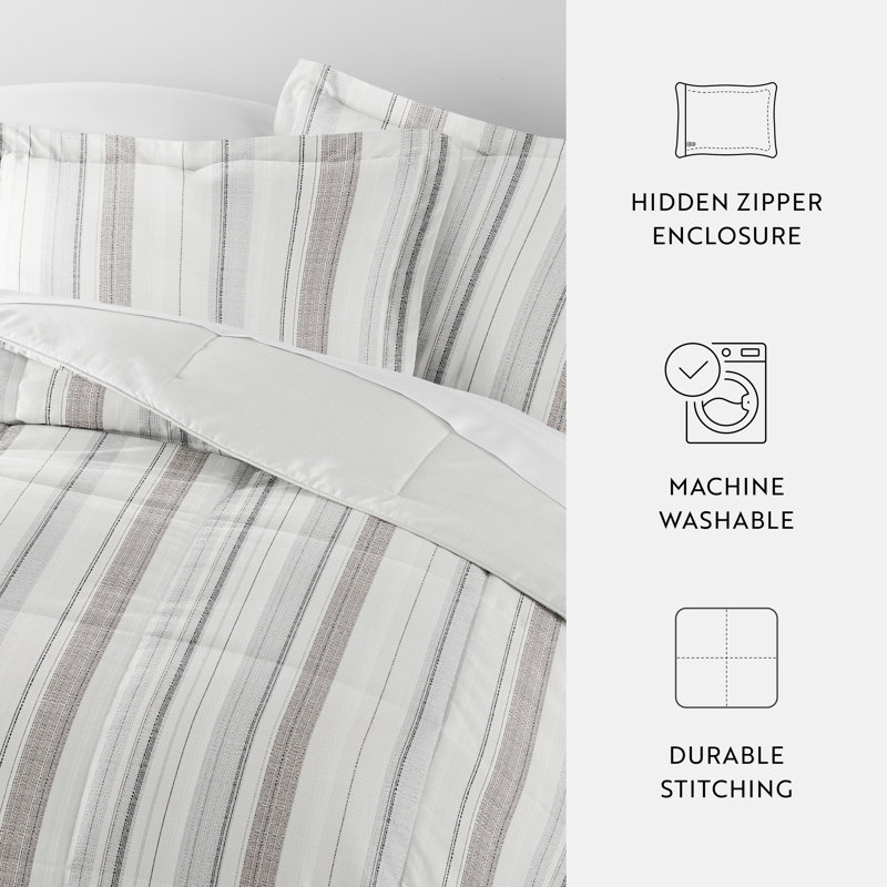 White King Reversible Down Microfiber Comforter Set