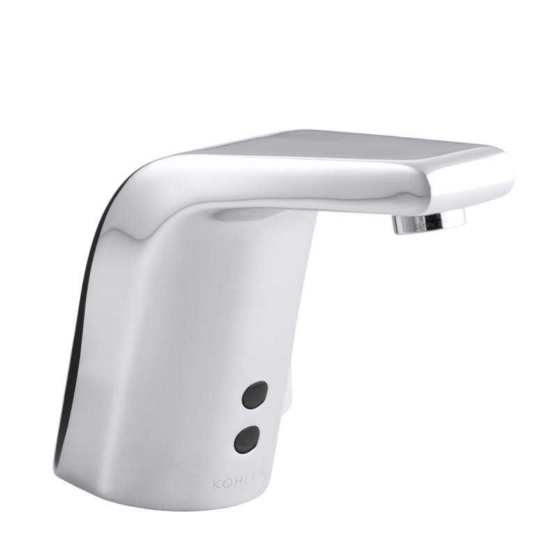 Sculpted Single-Hole Touchless Ac-Powered Commercial Bathroom Sink Faucet with Insight Technology, Temperature Mixer and 5-3/4" Spout