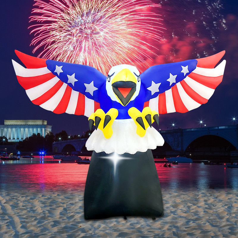 8.5 FT Patriotic Bald Eagle Inflatable with LED Lights