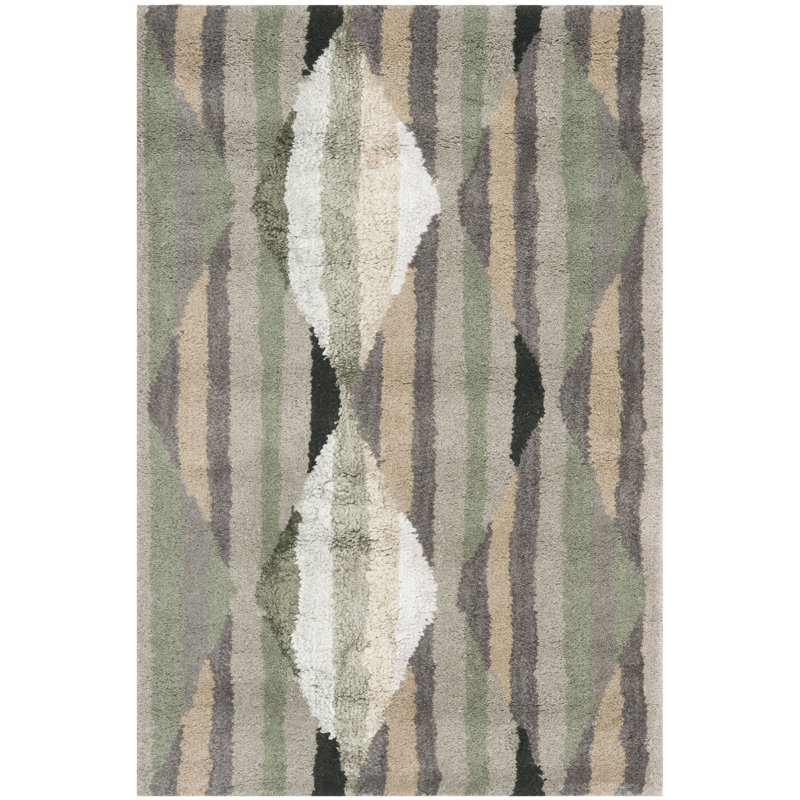 Wilkin Hand Tufted Wool Geometric Rug, Rectangle 3' x 5'