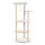 Tour à chat en bois pour chats d'intérieur, maisonnette grimpante à 5 niveaux avec poteaux à griffer en sisal beige