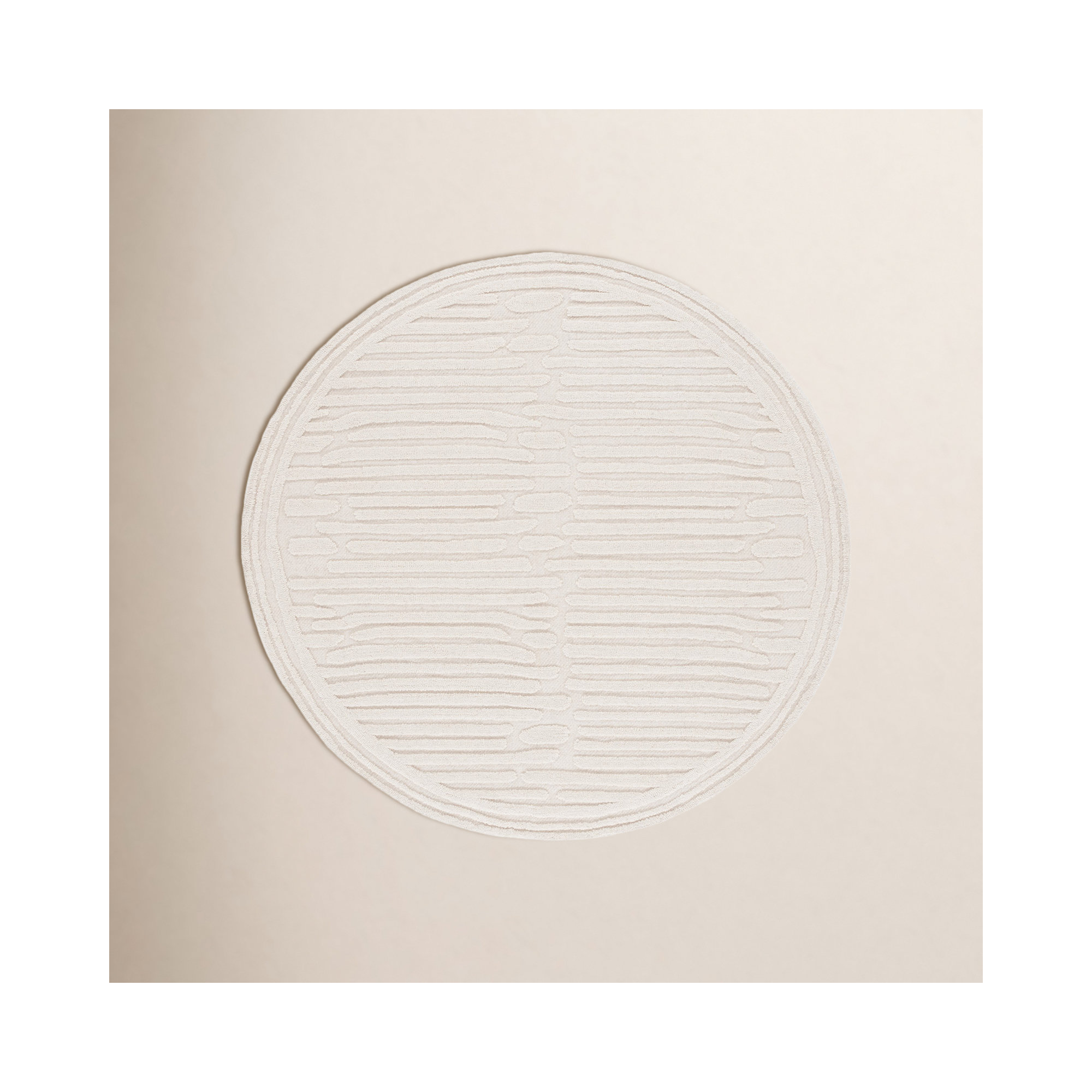 Elona Handmade Ivory Rug, Round 6'