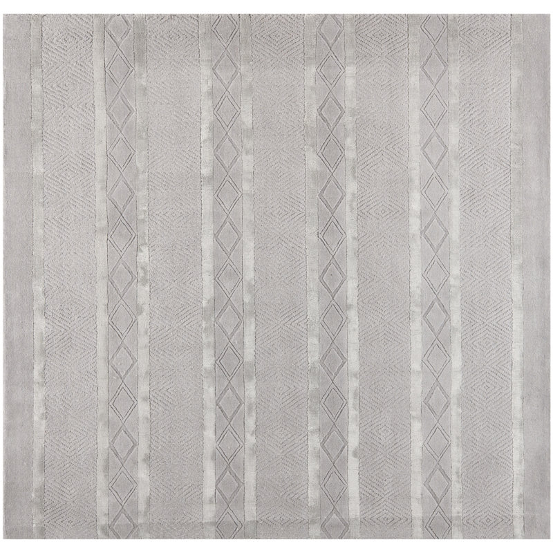 Bayswater Hand Tufted Wool Pile Geometric Rug, Square 6'