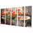 Bathtub With Blossoming Red Tulips II - Tulip Canvas Print - 5 Equal Panels