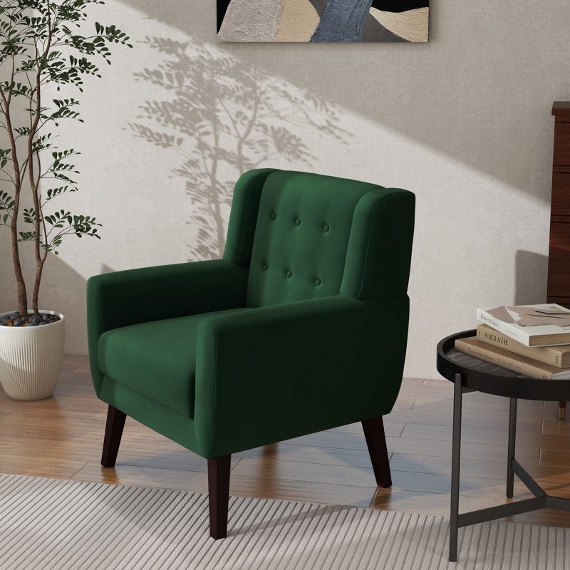 Jaqueze 73.4 Cm Wide Tufted Armchair, Retro Green Velvet