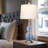 27.5" Coastal Blue Glass Table Lamp with Dimmable Touch Control & USB Ports