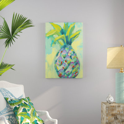 «Vibrant Pineapple I», peinture sur toile