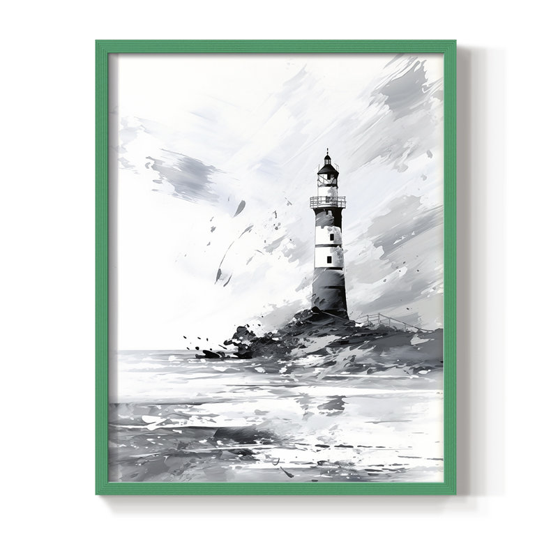 NAUTICAL Series Dxxxvi, reproduction encadrée - bois massif, Vert, H 11 po x l 9 po