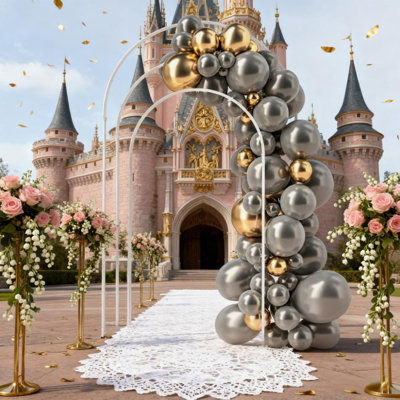 Wedding Arch Frame,Balloon Backdrop Arch Stand Set,Metal Arch Backdrop Stand Set Of 3