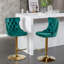 Tabouret de bar pivotant en velours doré avec hauteur de siège réglable, confort moderne rembourré pour la maison et la cuisine (ensemble de 2)-79076004-79076061