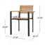 Chaises de salle à manger d'extérieur en bois et en métal avec lambris d'acacia pour un décor de cour moderne, durable et élégant