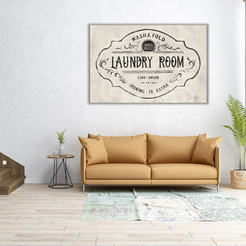 Laundry Day VIII Black and White - Canvas Print Wall Art, 24" H x 36" W