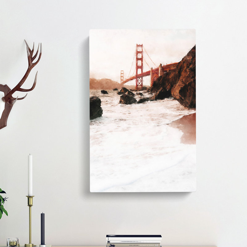 Golden Gate Bridge In San Francisco Abstract - Wrapped Canvas, 50cm H x 35cm W x 3cm D