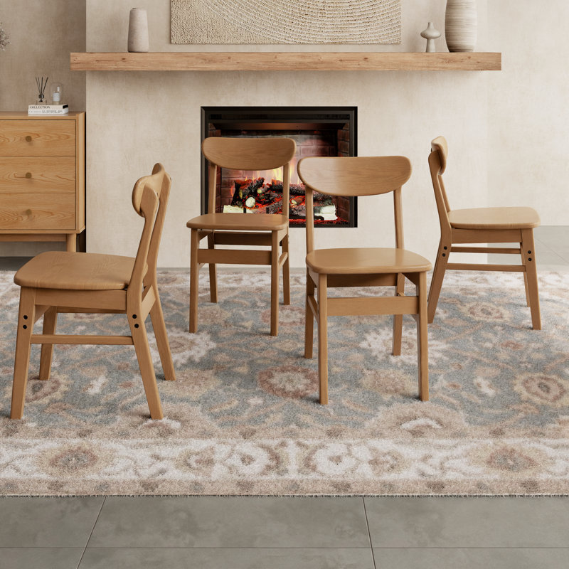 Chaise de salle à manger en bois massif avec dossier incurvé - Design minimaliste moderne pour la cuisine, la salle à manger et les espaces d'étude