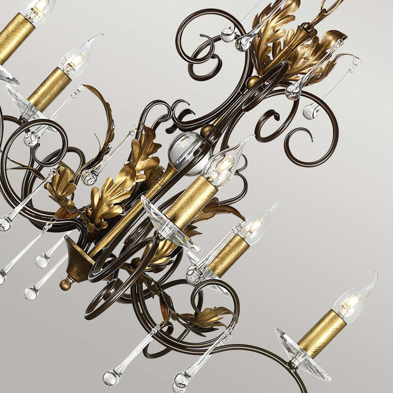 Barcroft 5 - Light Candle Style Chandelier, Bronze/Gold